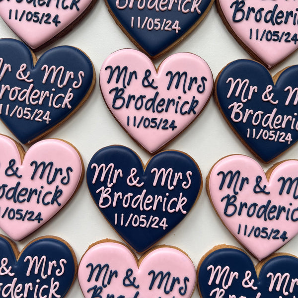 Love Heart Wedding Favour Biscuits