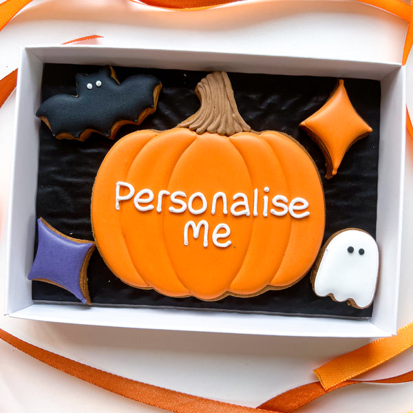 Personalised Pumpkin Biscuit Gift Box